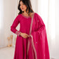 Premium Blooming Vichitra Silk Anarkali Suit Set For Women 💖