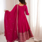 Premium Blooming Vichitra Silk Anarkali Suit Set For Women 💖