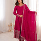 Premium Blooming Vichitra Silk Anarkali Suit Set For Women 💖