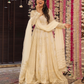 OFF WHITE FOX GEORGETTE ANARKALI SUIT – HEAVY SEQUINS &amp; THREAD WORK ✨