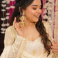 OFF WHITE FOX GEORGETTE ANARKALI SUIT – HEAVY SEQUINS &amp; THREAD WORK ✨