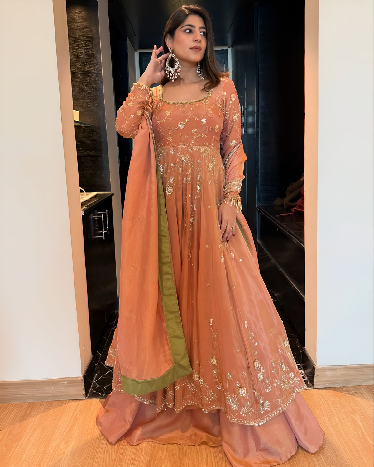 PINK STAR GEORGETTE LEHENGA SET – HEAVY SEQUINS &amp; ZARI EMBROIDERY ✨