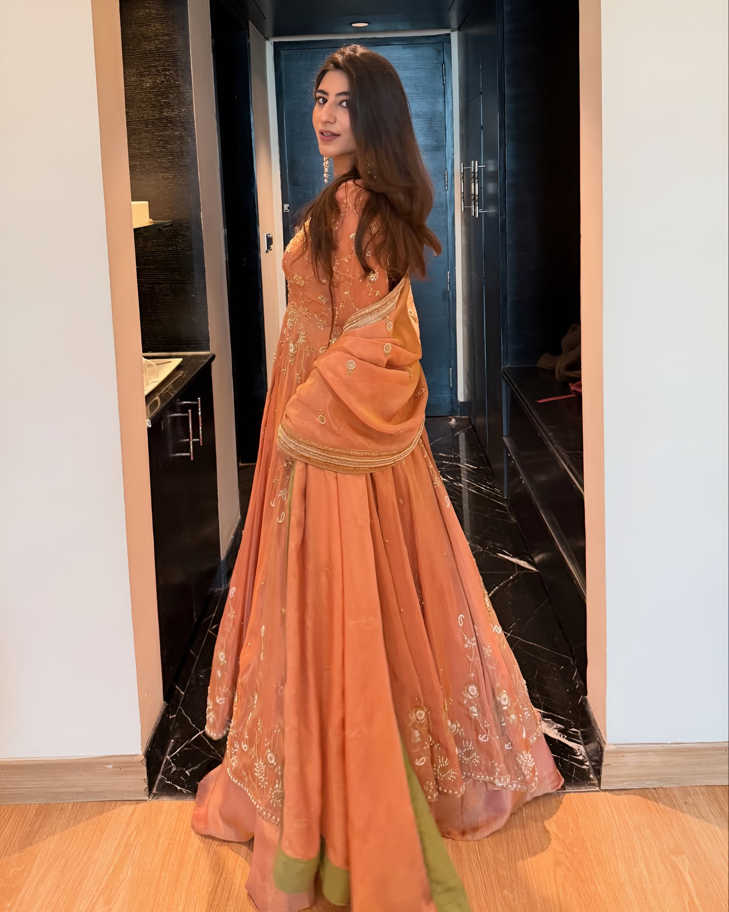 PINK STAR GEORGETTE LEHENGA SET – HEAVY SEQUINS &amp; ZARI EMBROIDERY ✨