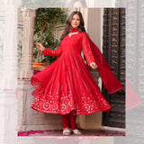 Ruhani Red Flared Anarkali Set ❤️✨