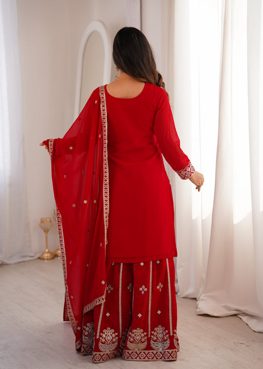 Designer Fox Georgette Sharara Suit Set For Women