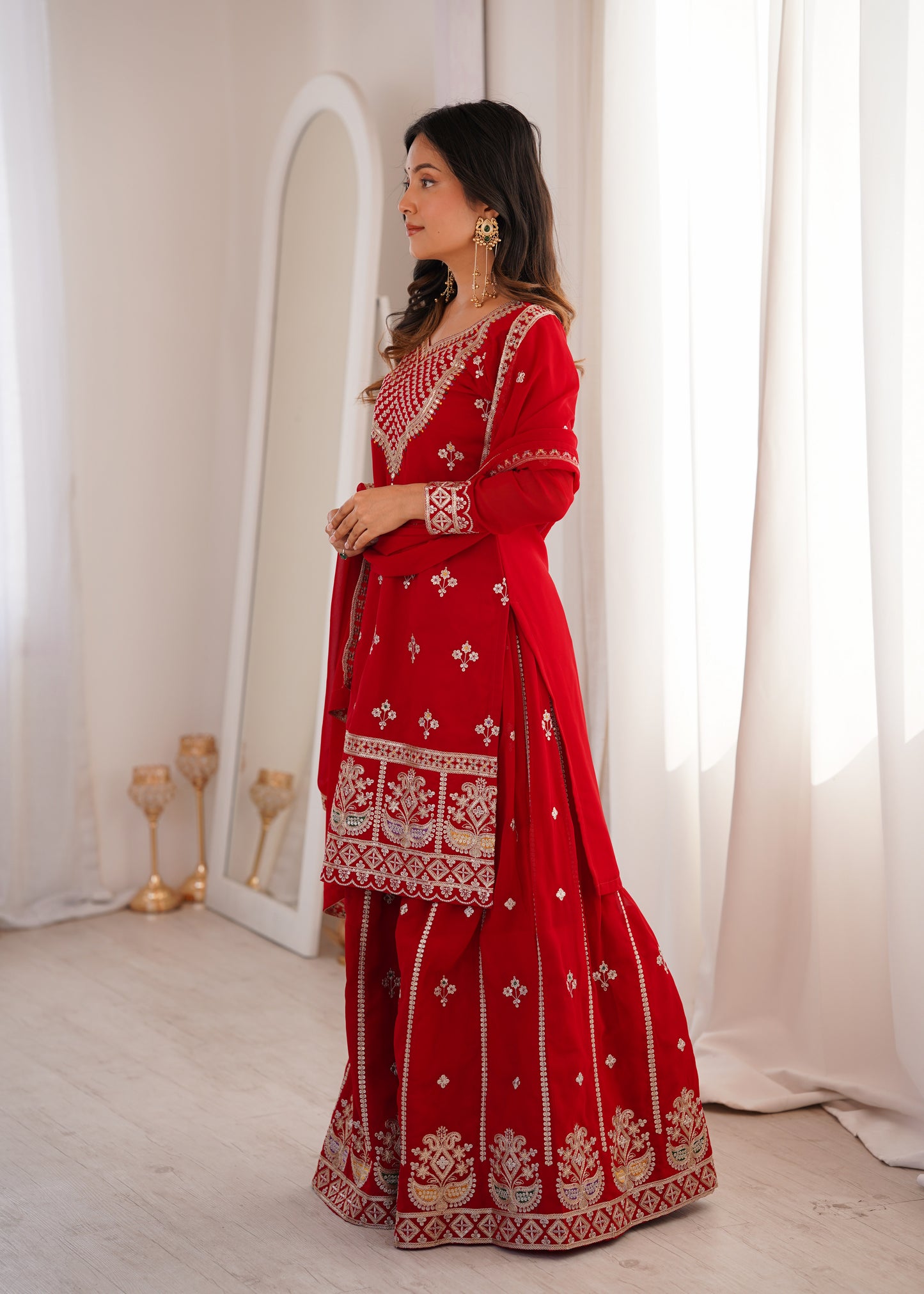 Designer Fox Georgette Sharara Suit Set For Women