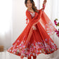 Floral Organza Silk Anarkali Suit Set For Women – Wedding &amp; Festive Collection 🌸