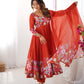 Floral Organza Silk Anarkali Suit Set For Women – Wedding &amp; Festive Collection 🌸