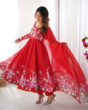 Floral Organza Silk Anarkali Suit Set For Women – Wedding &amp; Festive Collection 🌸