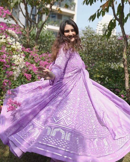 Traditional Purple Embroidered Suit Collection