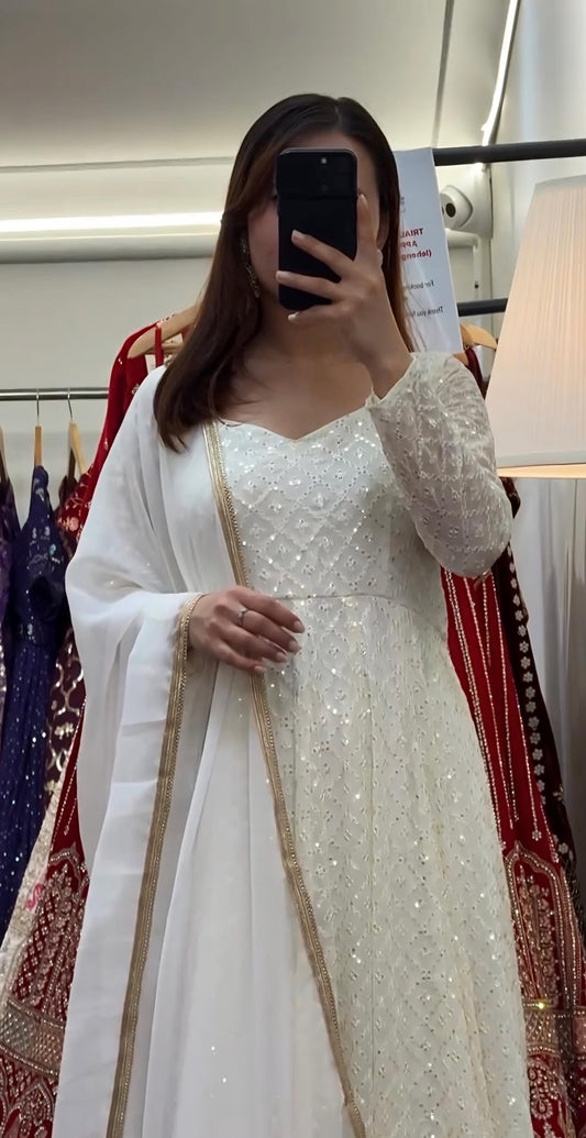 Luxury Faux Blooming Anarkali Outfit