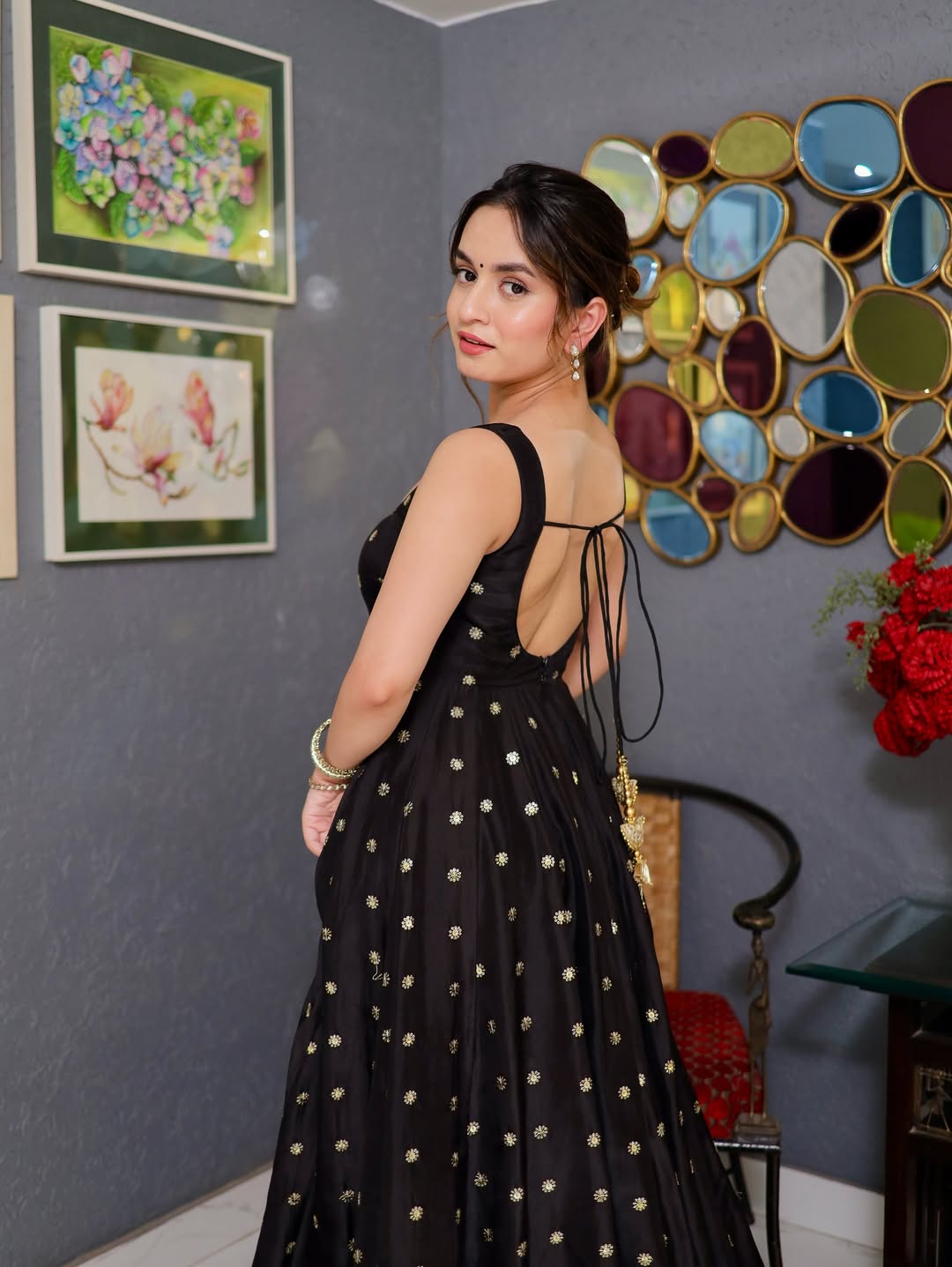 Zareen Silk Partywear Anarkali Set ✨🖤