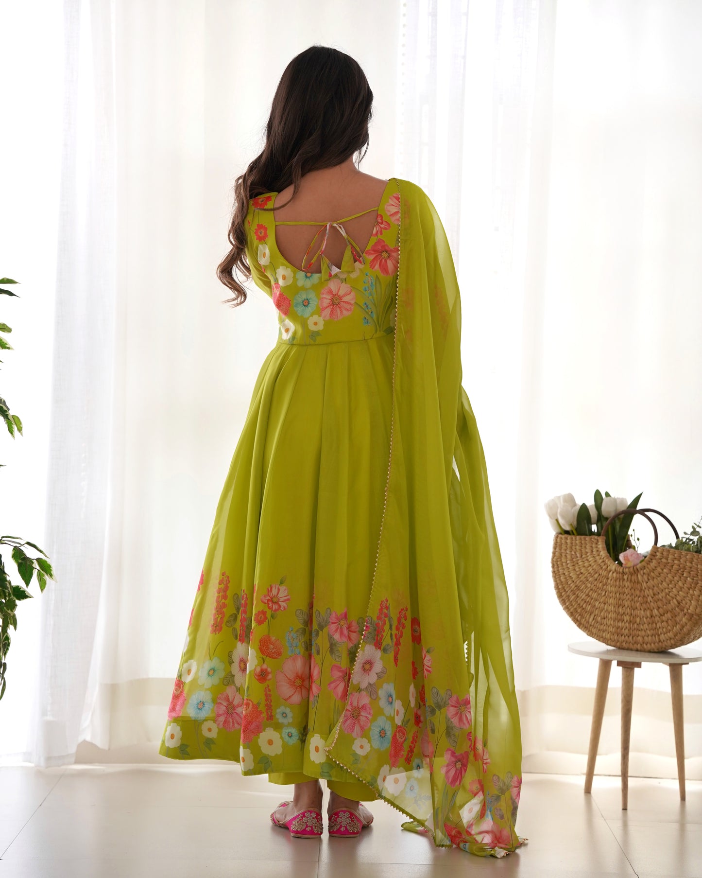 Floral Organza Silk Anarkali Suit Set For Women – Wedding &amp; Festive Collection 🌸