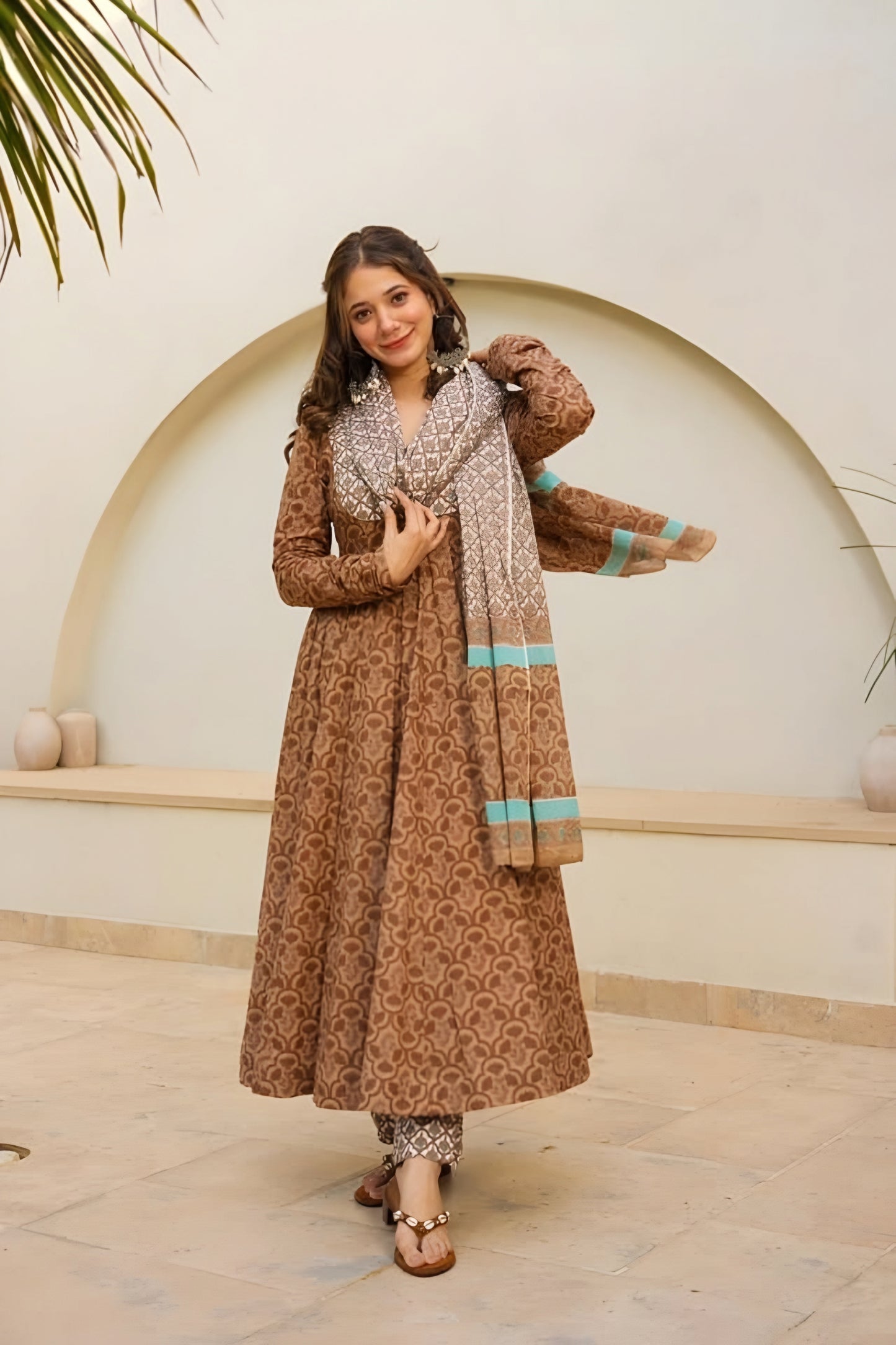 Elegant Digital Print Anarkali Suit Set ✨