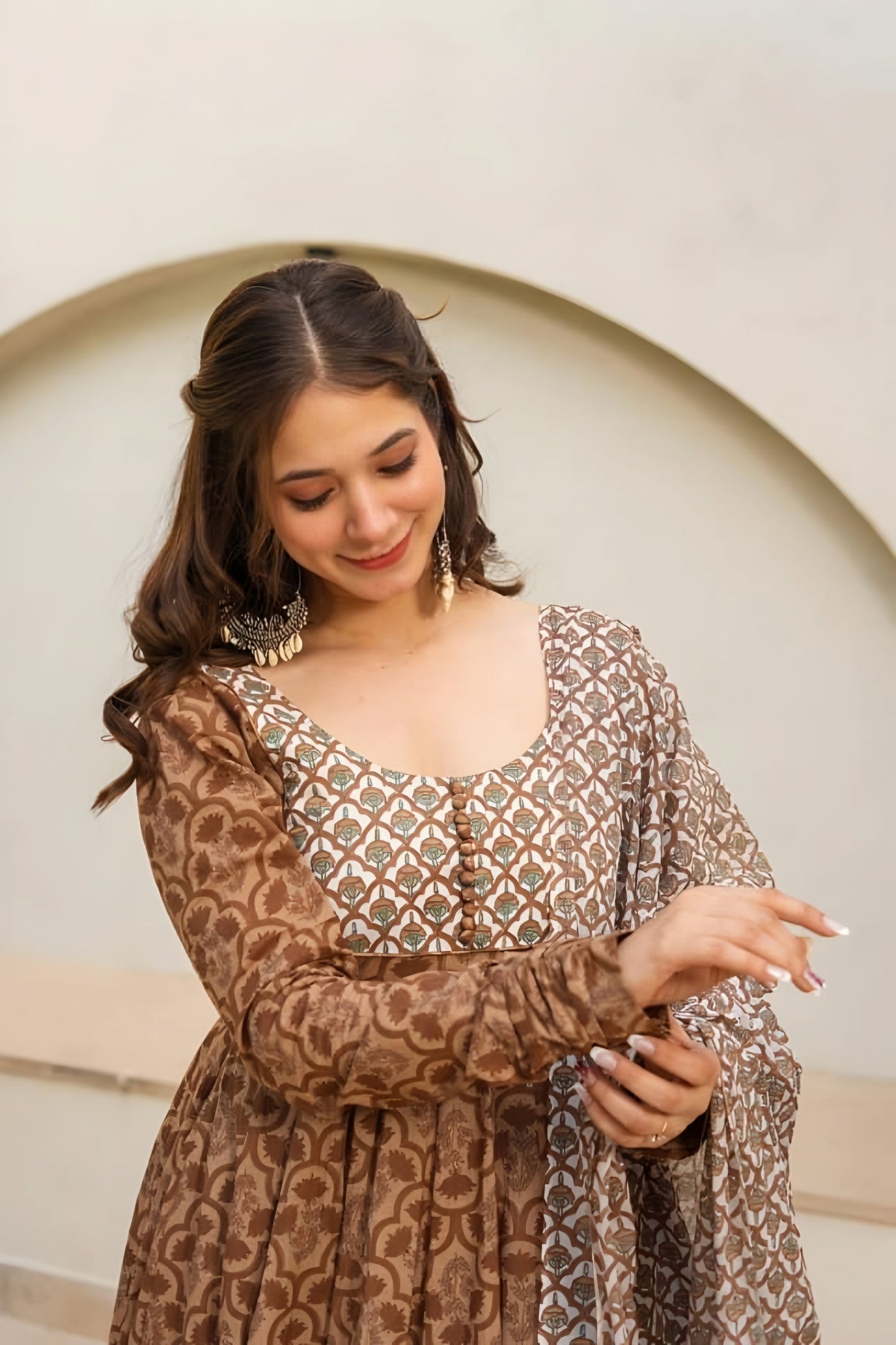 Elegant Digital Print Anarkali Suit Set ✨