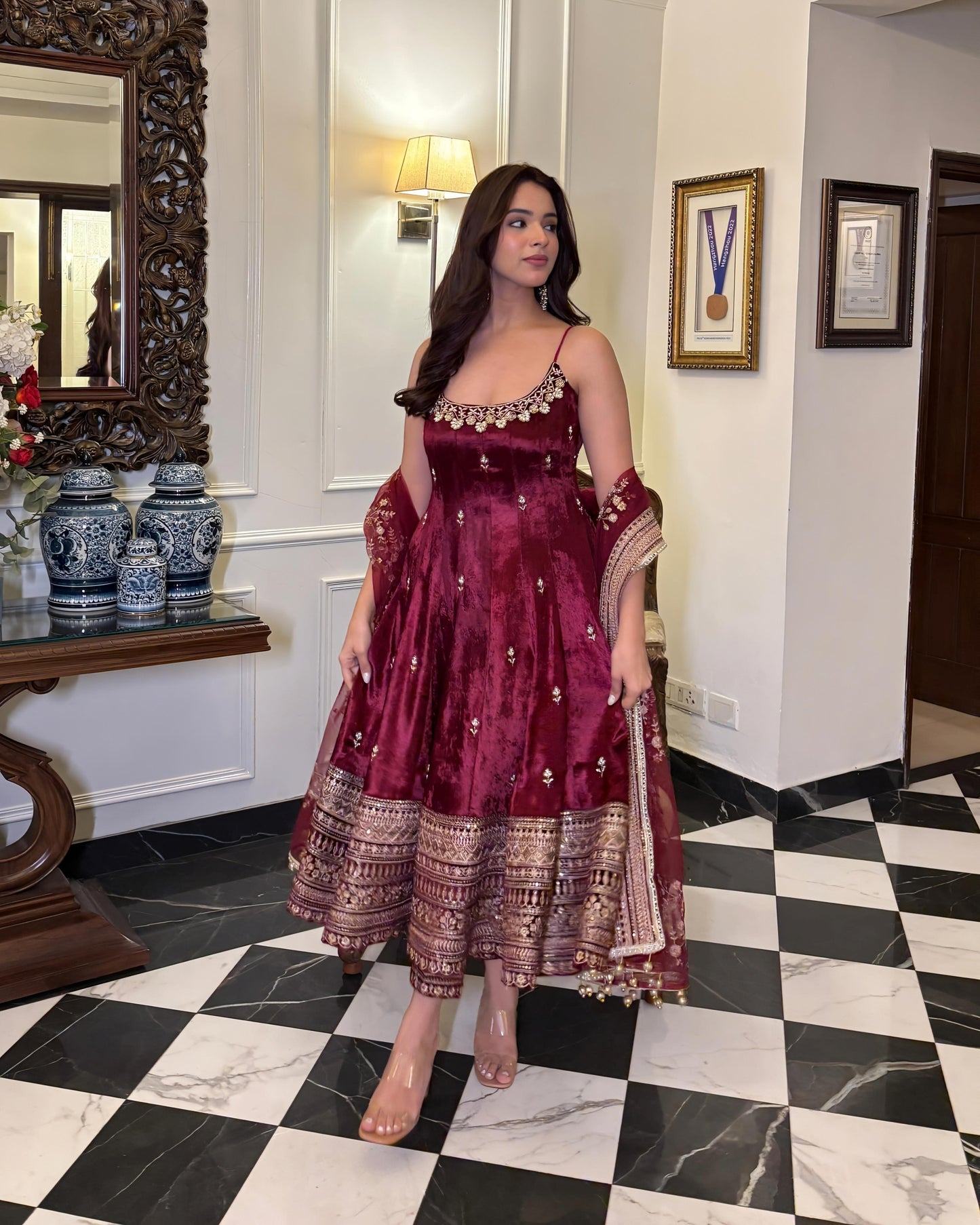 Vastra Vichitra Silk Anarkali Set ✨💫