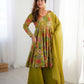 Printed RomanSilk Chanderi Kediya Set – Flared Festive Elegance