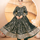 PREMIUM READYMADE DARK GREEN ANARKALI SUIT SET – 3 PIS
