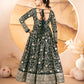 PREMIUM READYMADE DARK GREEN ANARKALI SUIT SET – 3 PIS