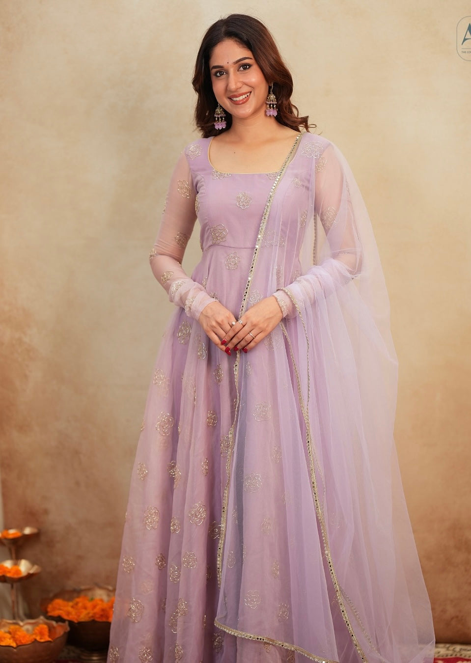 Elira Organza Handwork Anarkali Set ✨🤍