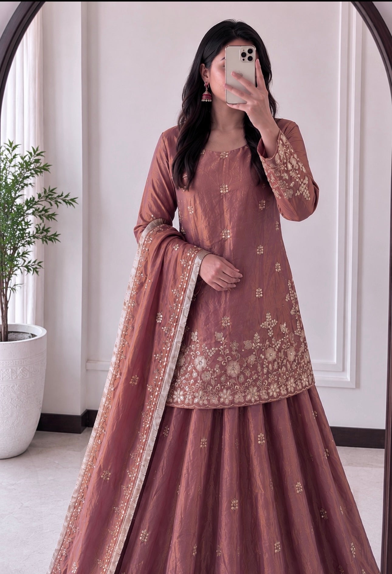 Two Tone Fandy Silk Embroidered Lehenga Set – Designer Party Wear Collection