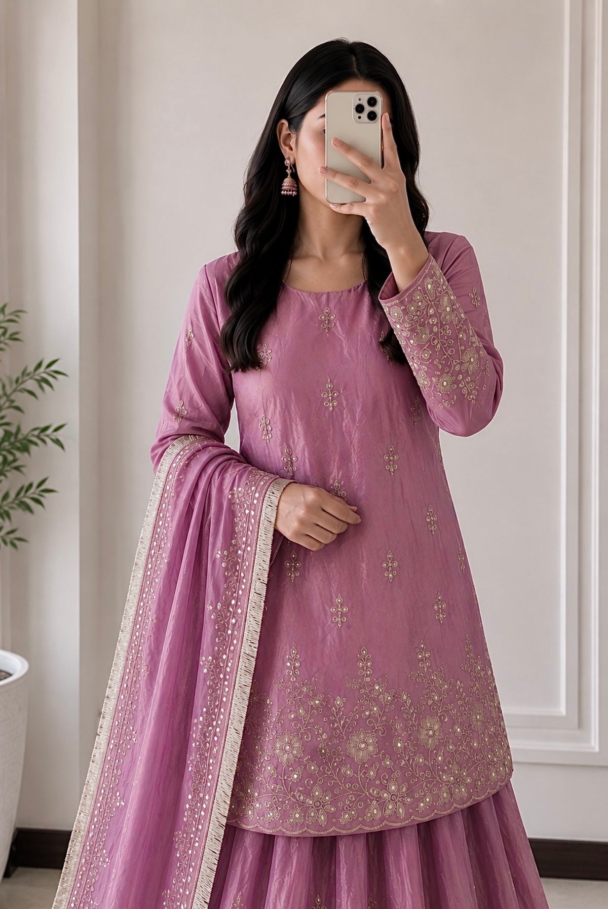 Two Tone Fandy Silk Embroidered Lehenga Set – Designer Party Wear Collection
