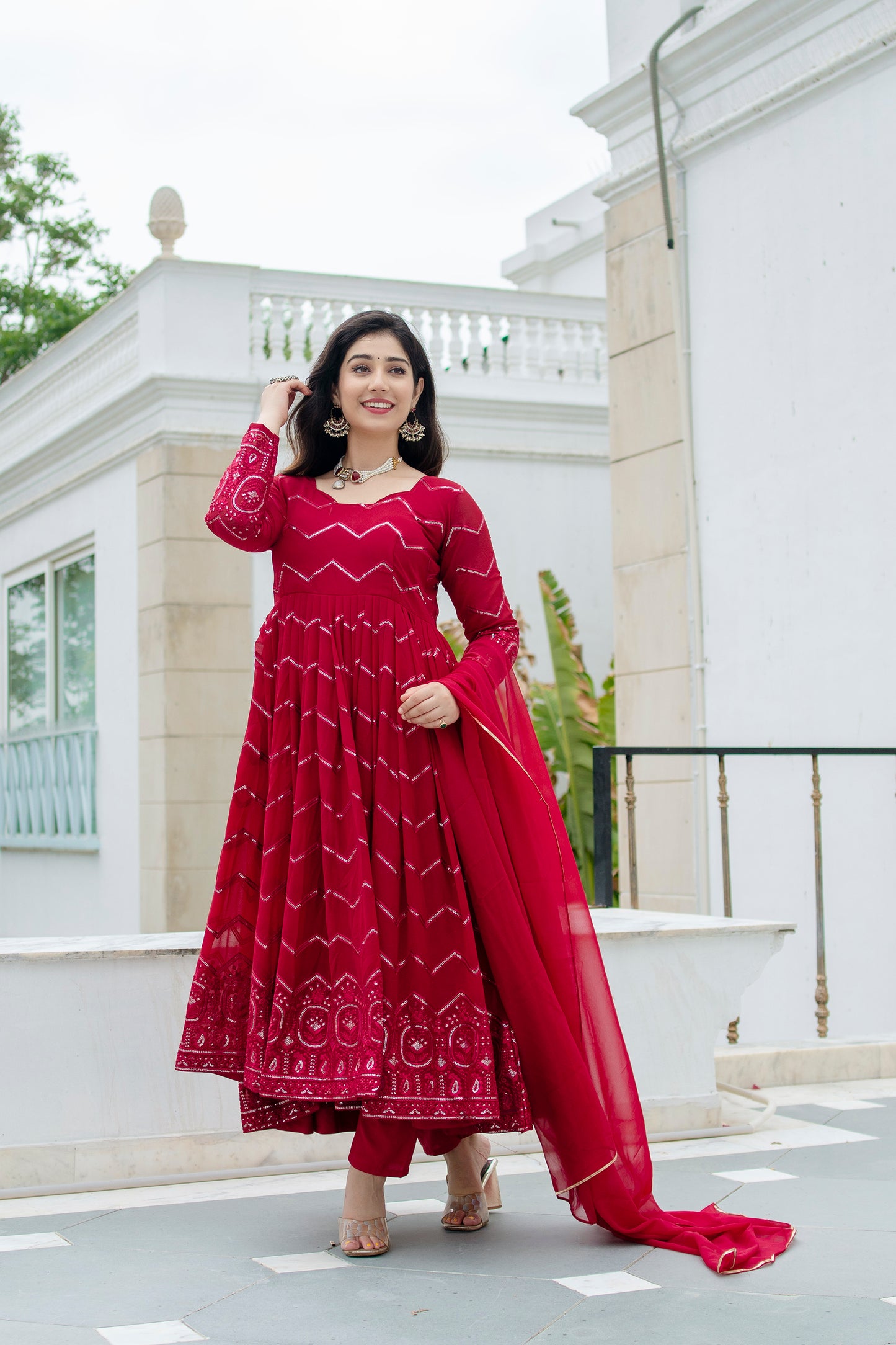 Designer Faux Georgette Ethnic Outfit ✨