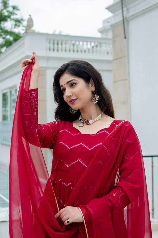 Designer Faux Georgette Ethnic Outfit ✨