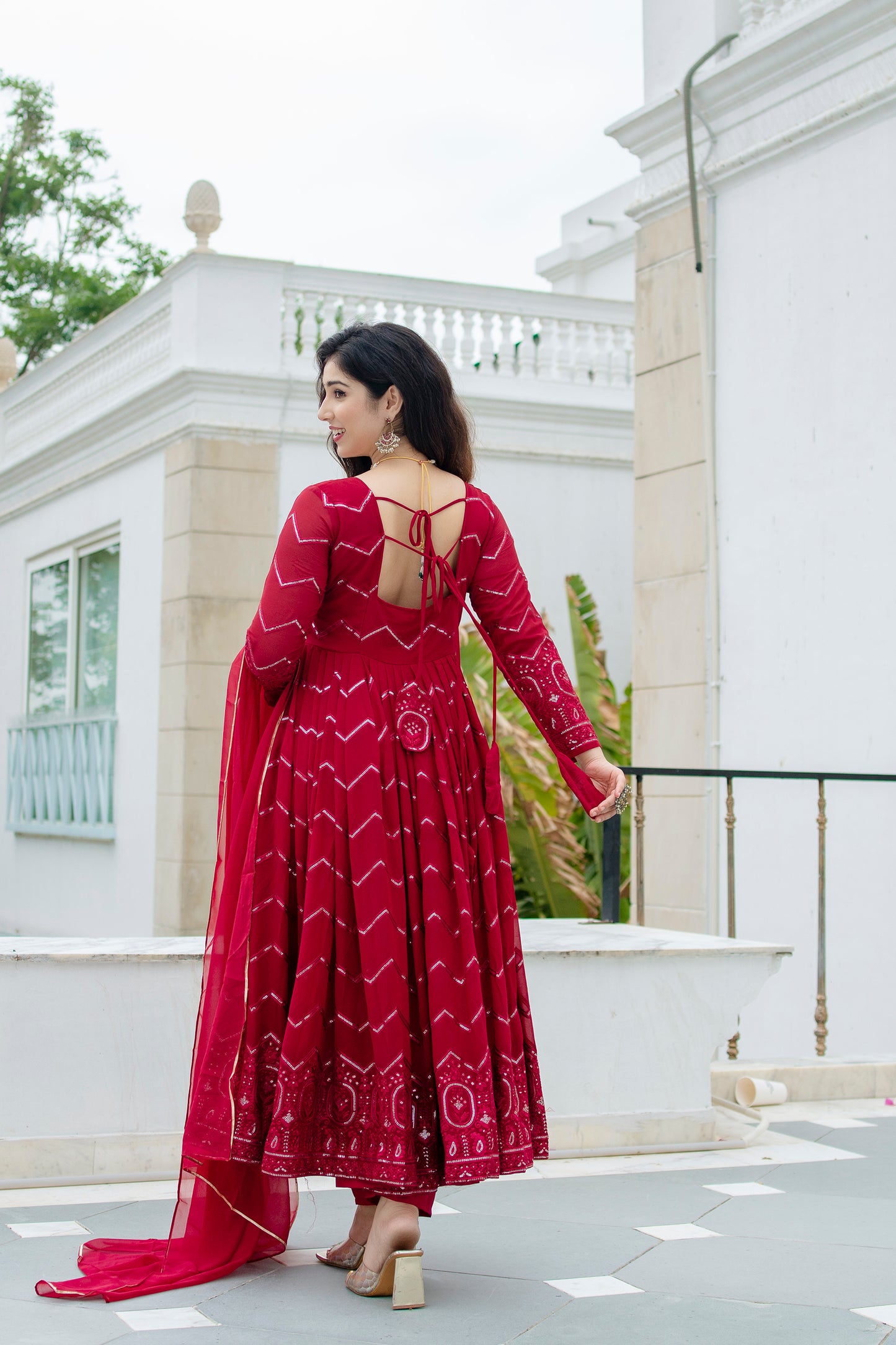 Designer Faux Georgette Ethnic Outfit ✨