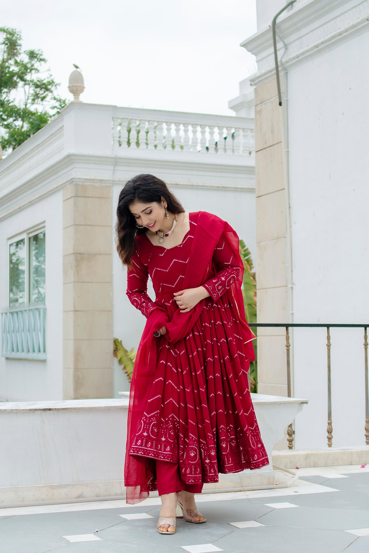 Designer Faux Georgette Ethnic Outfit ✨