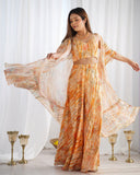 Trendy Floral Print Indo Western Shrug Palazzo Set For Women 🌸