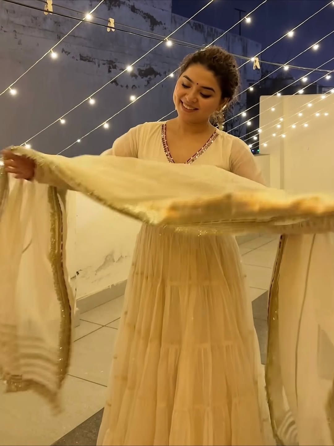 Trending Off White Anarkali Suit Set