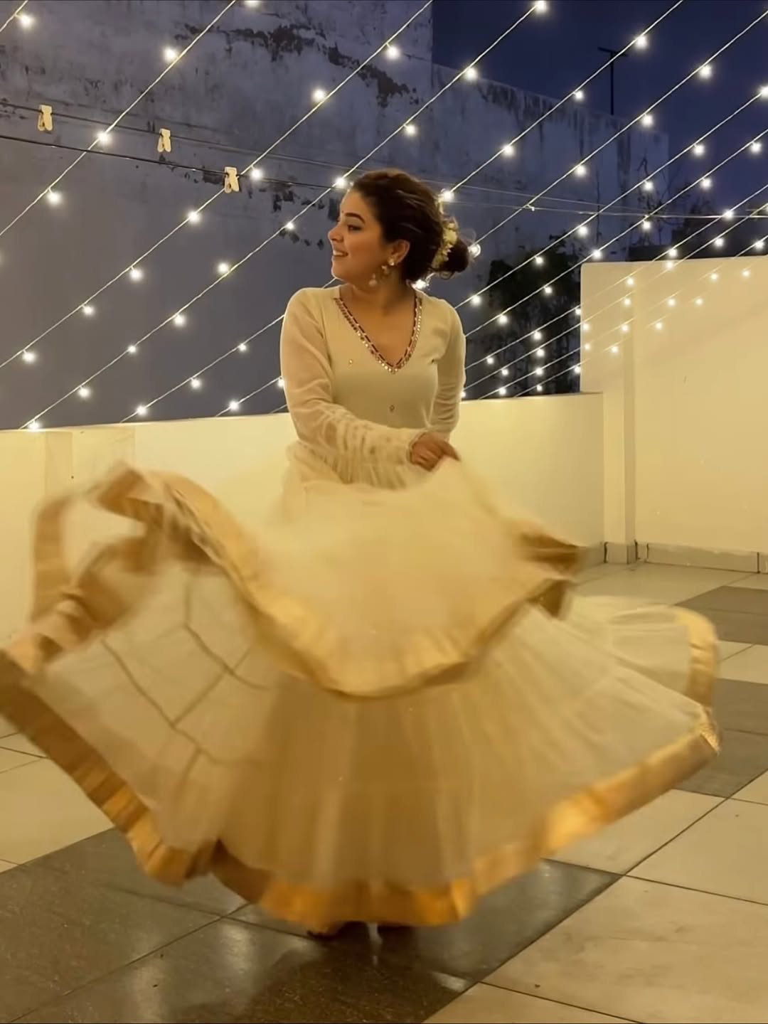 Trending Off White Anarkali Suit Set