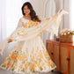 Floral Organza Silk Kali Anarkali Suit Set – Elegant Wedding Collection
