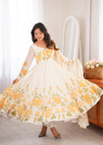 Floral Organza Silk Kali Anarkali Suit Set – Elegant Wedding Collection
