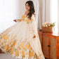 Floral Organza Silk Kali Anarkali Suit Set – Elegant Wedding Collection
