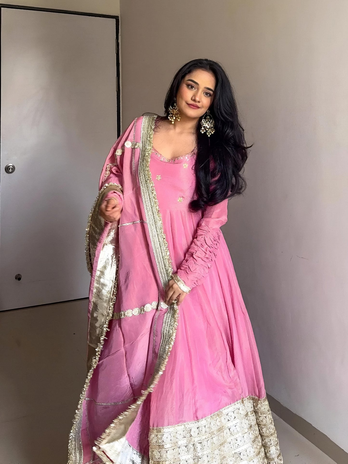 Premium Chinon Silk Anarkali Suit Set ✨