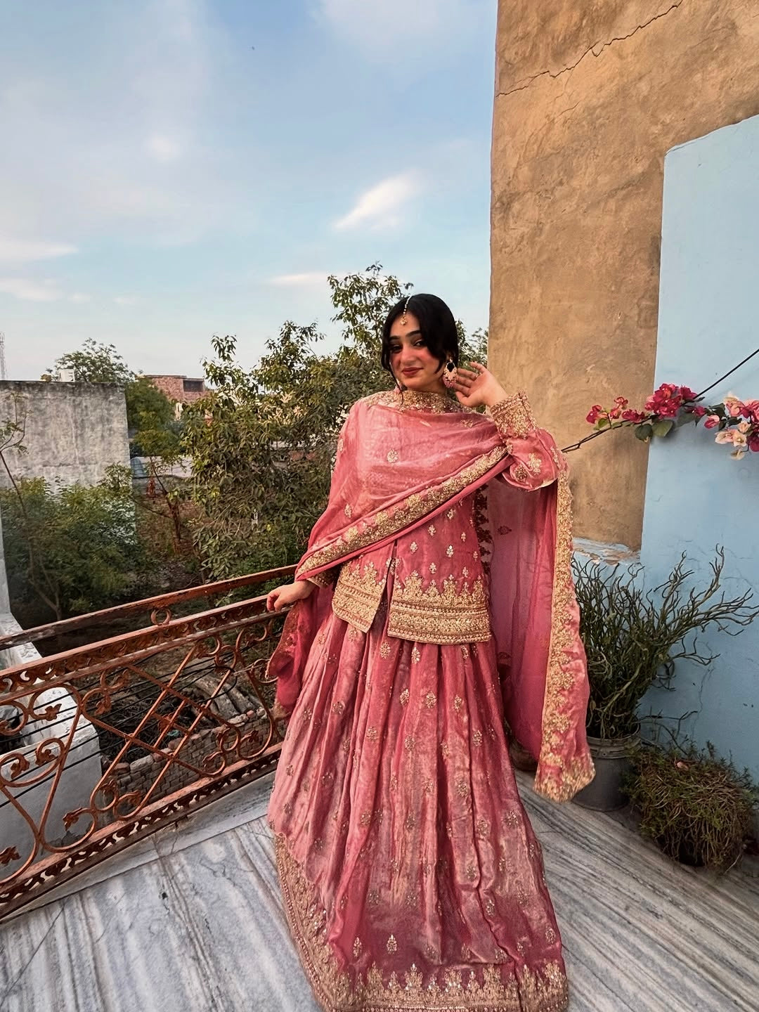 Luxe Two Tone Fandy Silk Lehenga Set – Codding &amp; Sequins Party Wear