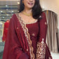 Pearl-Embellished Two Tone Fandy Silk Designer Gown Set