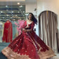 Pearl-Embellished Two Tone Fandy Silk Designer Gown Set