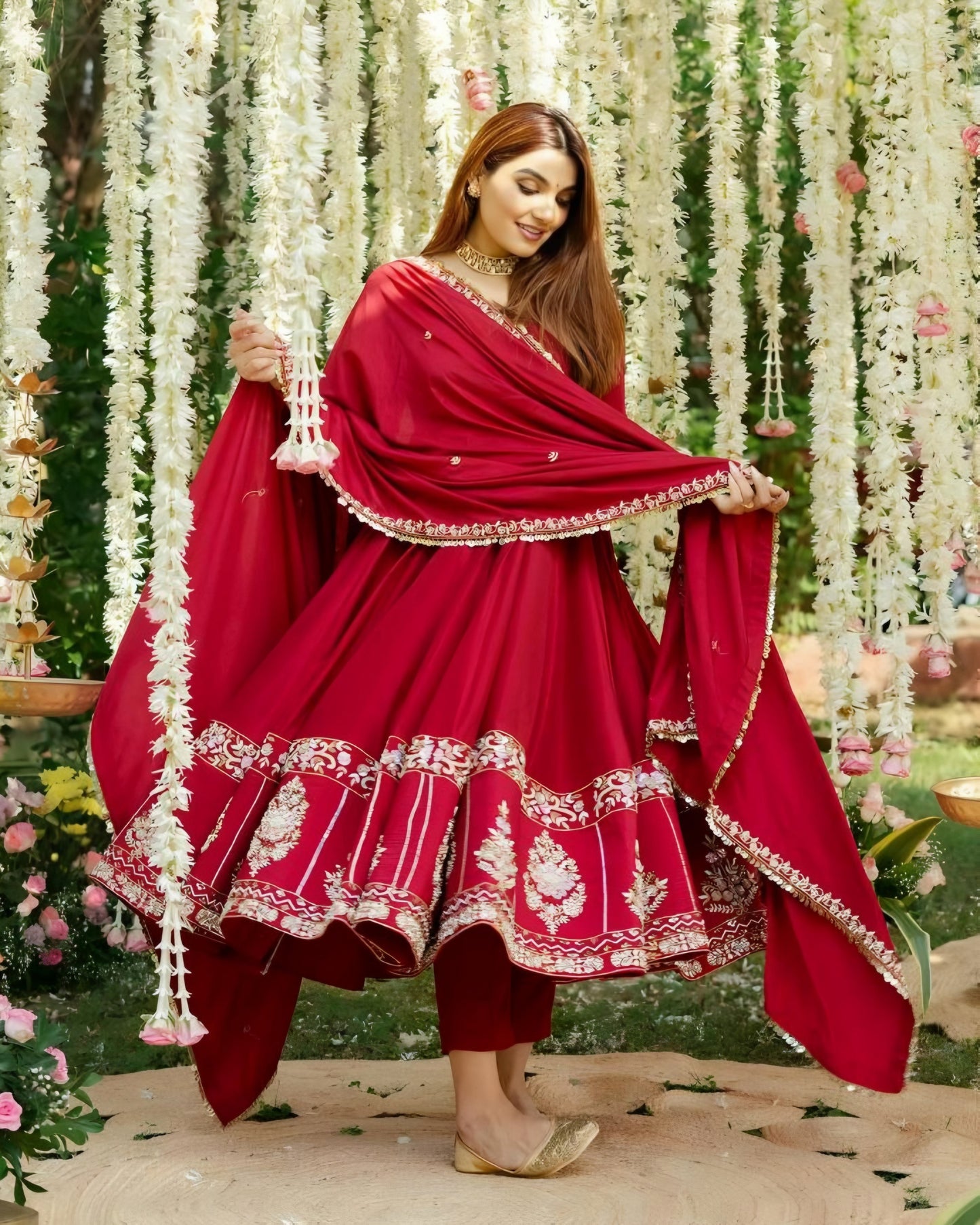 Premium Roman Silk Anarkali Suit Set ✨