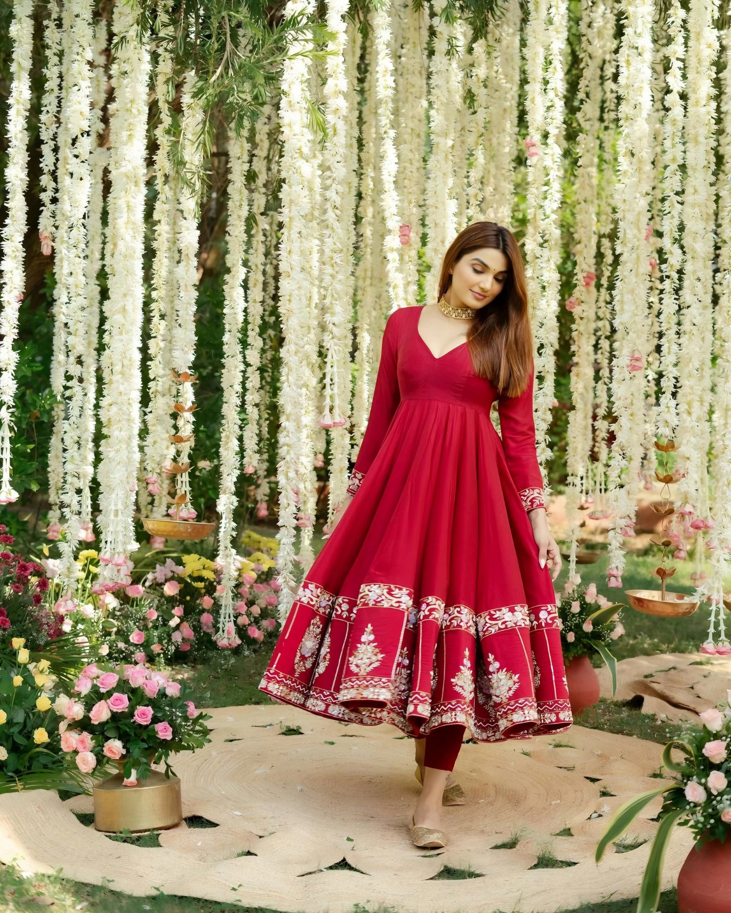 Premium Roman Silk Anarkali Suit Set ✨