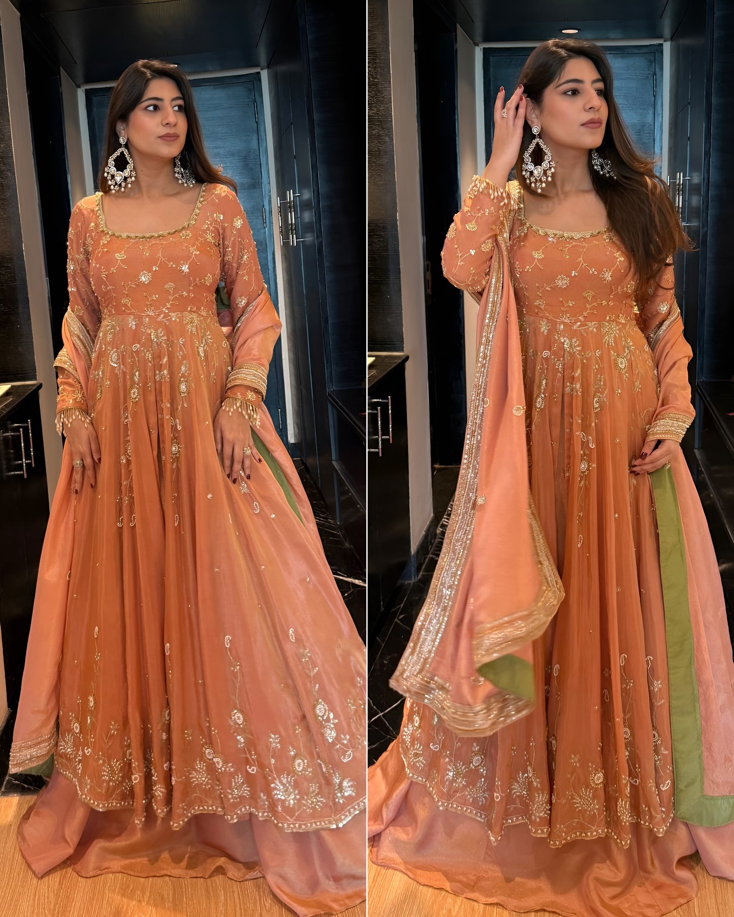 Heavy Zari Work Pink Anarkali Lehenga Collection