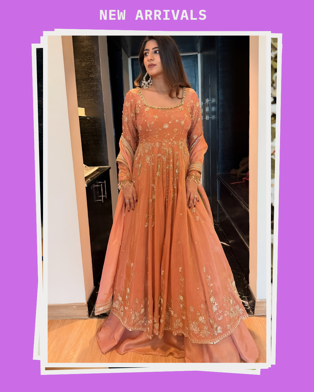 Heavy Zari Work Pink Anarkali Lehenga Collection
