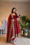 17-Colour Heavy Fandy Silk Embroidered Gown Set – Designer Party Wear