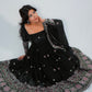 Elegant Pearl Lace Two Tone Fandy Silk Gown Set – Designer Party Wear