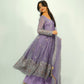 Elegant Pearl Lace Two Tone Fandy Silk Gown Set – Designer Party Wear