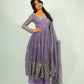 Elegant Pearl Lace Two Tone Fandy Silk Gown Set – Designer Party Wear