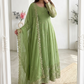 Elegant Heavy Crunchy Silk Gown Set – Embroidered Party Wear Collection