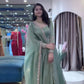 Elegant Heavy Crunchy Silk Gown Set – Embroidered Party Wear Collection
